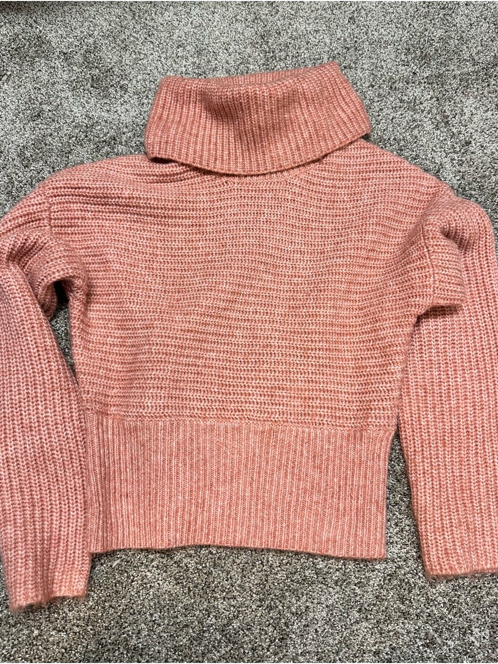 Express Pink Ribbed Turtleneck Sweater